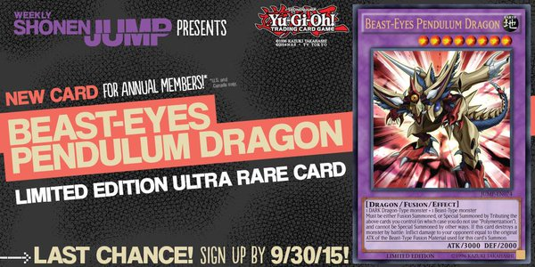 Weekly Shonen Jump October 2015 membership